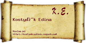 Kostyák Edina névjegykártya