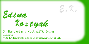 edina kostyak business card